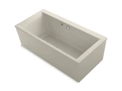60" x 34" freestanding bath with Bask® heated surface and straight shroud