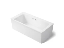 72" x 36" freestanding bath with Bask® heated surface and straight shroud