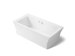 72" x 36-1/4" freestanding bath with Bask® heated surface and fluted shroud