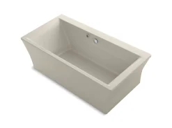 72" x 36-1/4" freestanding bath with Bask® heated surface and fluted shroud