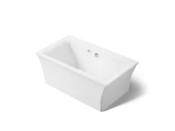 60-1/4" x 34-1/4" freestanding bath with Bask® heated surface and fluted shroud