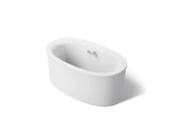 60" x 34" freestanding bath with Bask® heated surface and straight shroud