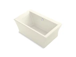 60-3/16" x 34-1/4" freestanding bath with fluted shroud