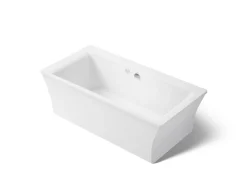 72" x 36" freestanding Heated BubbleMassage™ air bath with Bask® heated surface and fluted shroud