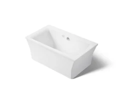60" x 34" freestanding Heated BubbleMassage™ air bath with Bask® heated surface and fluted shroud