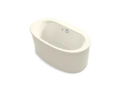 60-1/2" x 34-1/2" freestanding Heated BubbleMassage™ air bath with straight shroud