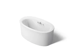 60-1/2" x 34-1/2" freestanding Heated BubbleMassage™ air bath with Bask® heated surface and straight shroud