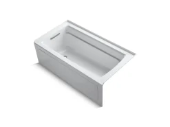 60" x 32" integral apron Heated BubbleMassage™ air bath with Bask® heated surface and left-hand drain